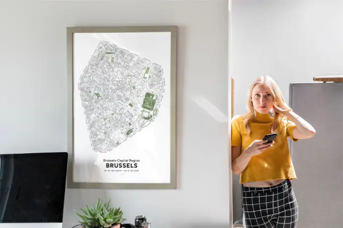 Poster avec la carte du Pentagone de Bruxelles