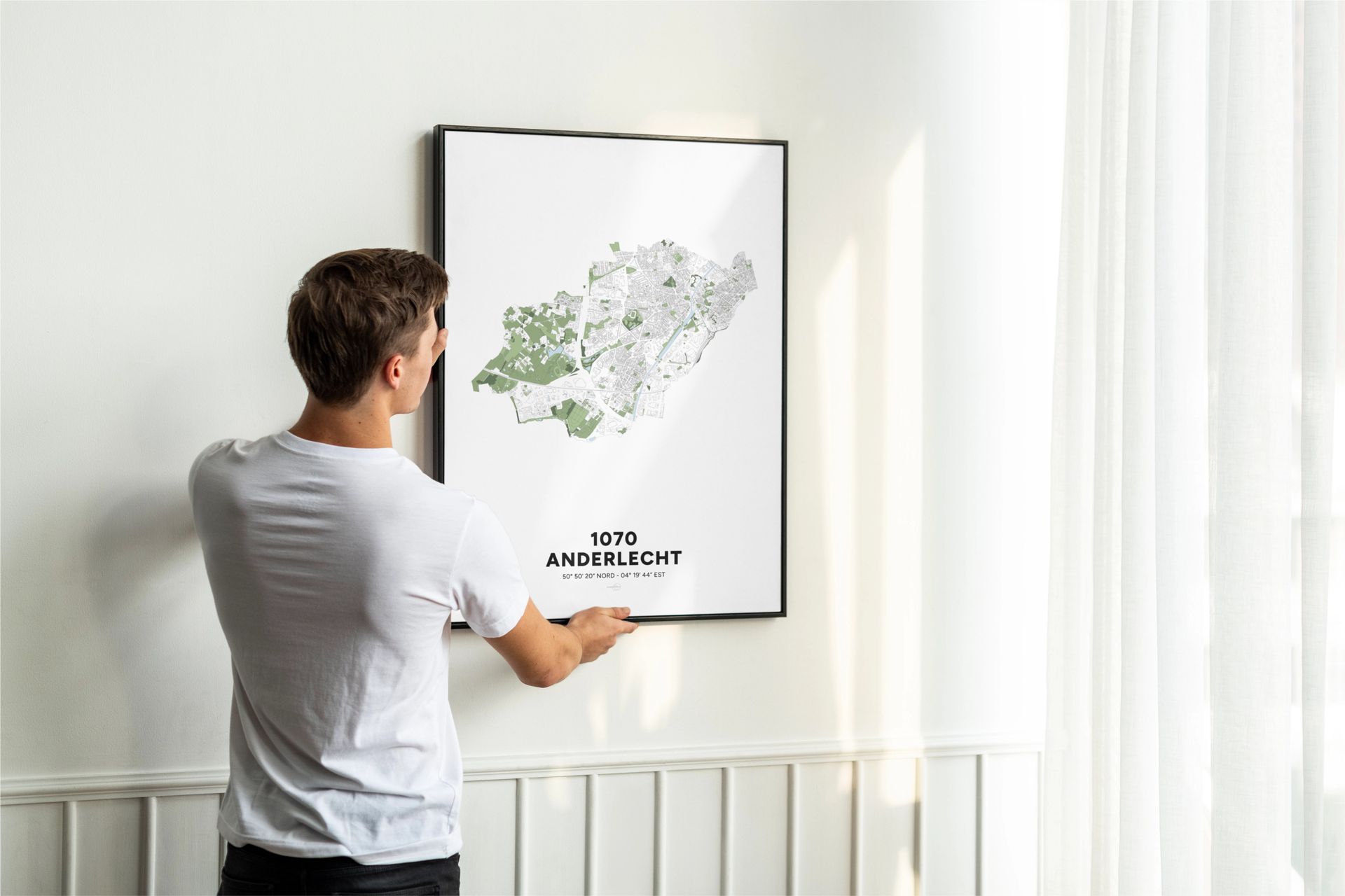 Poster de la marque Brussels Maps avec la carte d'Anderlecht.
