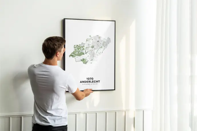 Poster de la marque Brussels Maps avec la carte d&#39;Anderlecht.