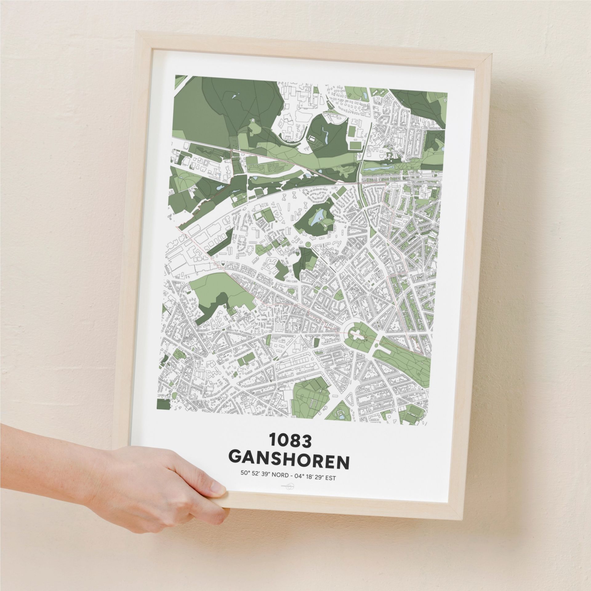 Carte de Bruxelles imprimée sur du papier de qualité musée, ISO 9706.