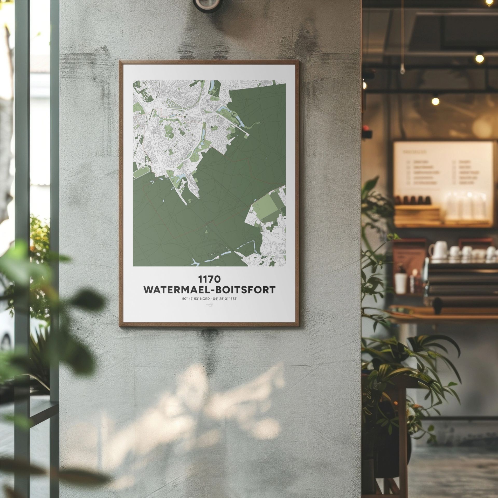 Carte de Watermael-Boitsfort fabriquée localement à Bruxelles.