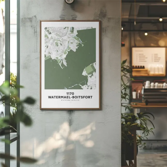 Carte de Watermael-Boitsfort fabriquée localement à Bruxelles. 