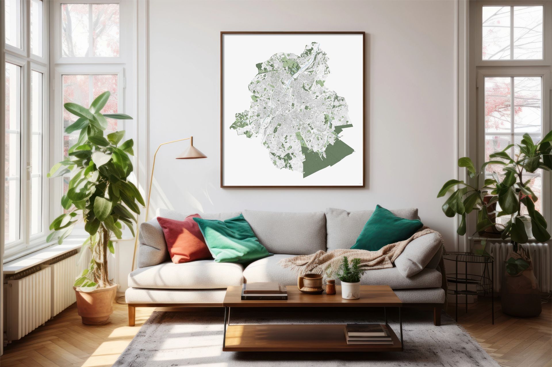 Carte de la région de Bruxelles Capitale respectueuse de l'environnement.