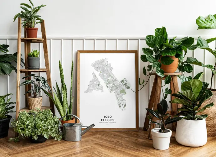 Carte d'Ixelles et de ses nombreux espaces verts.