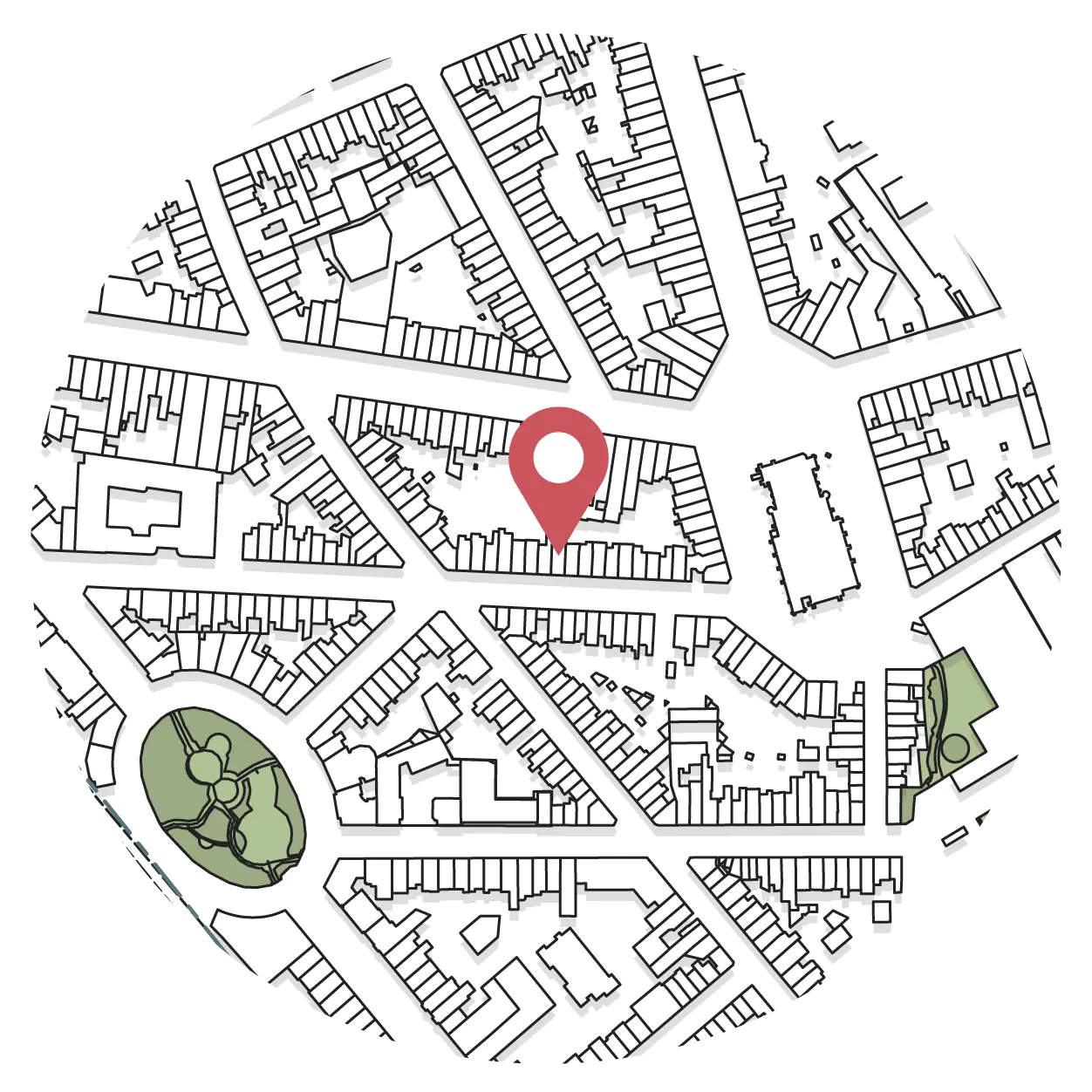 Zoom sur la carte de Bruxelles.