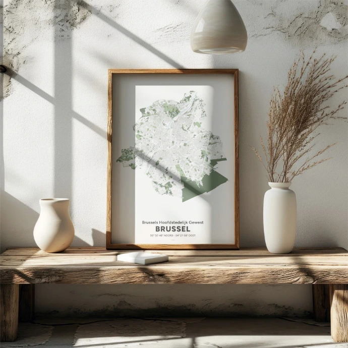 Poster avec la carte de la Région de Bruxelles-Capitale.