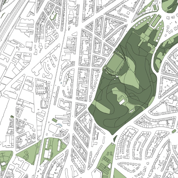 Zoom sur la carte de forest, à Bruxelles.