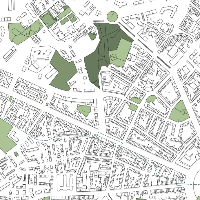 Poster avec la carte décorative de Ganshoren.