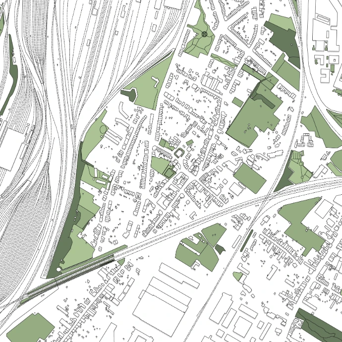 Poster avec la carte déco de la commune de Haren, à Bruxelles.