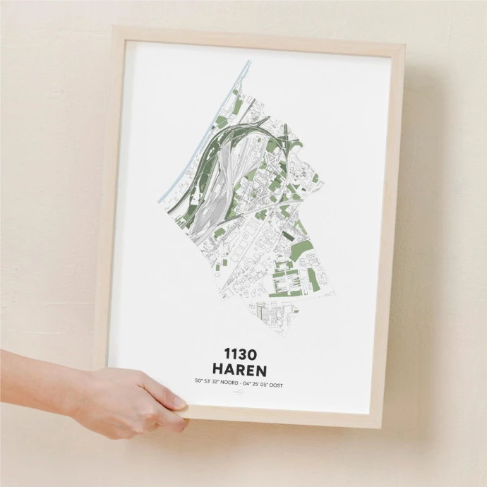 Poster avec la carte déco de la commune de Haren.