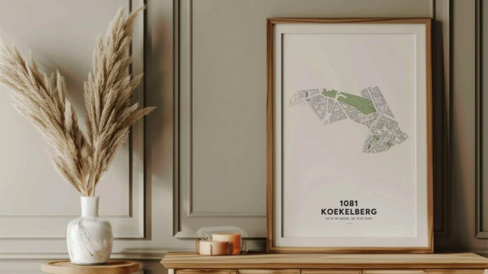 Poster avec la carte décorative de Koekelberg.