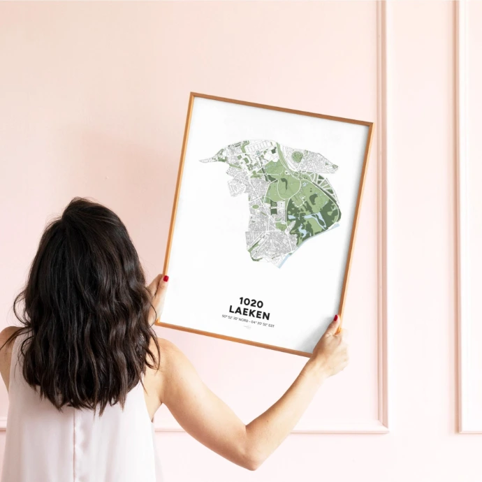 Poster avec la carte déco de Laeken.