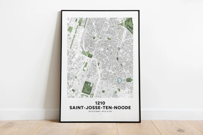 Poster avec la carte déco de la commune de Saint-Josse-ten-Noode.