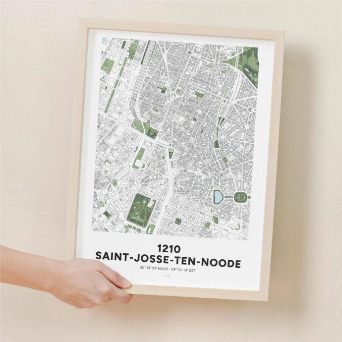 Poster avec la carte déco de la commune de Saint-Josse.