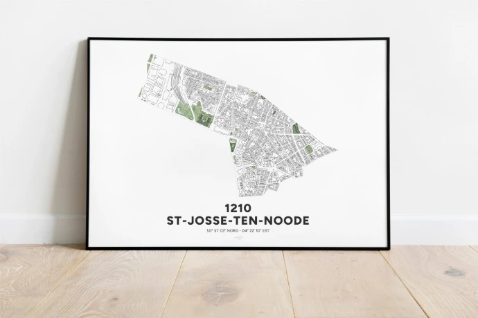 Poster avec la carte déco de la commune de Saint-Josse-ten-Noode.