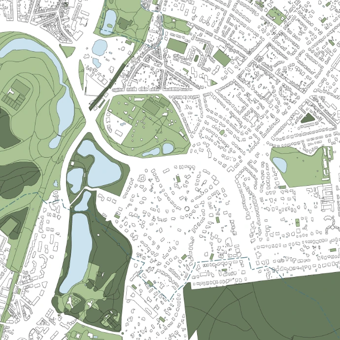 Poster avec la carte design de la commune de Woluwe-Saint-Pierre.