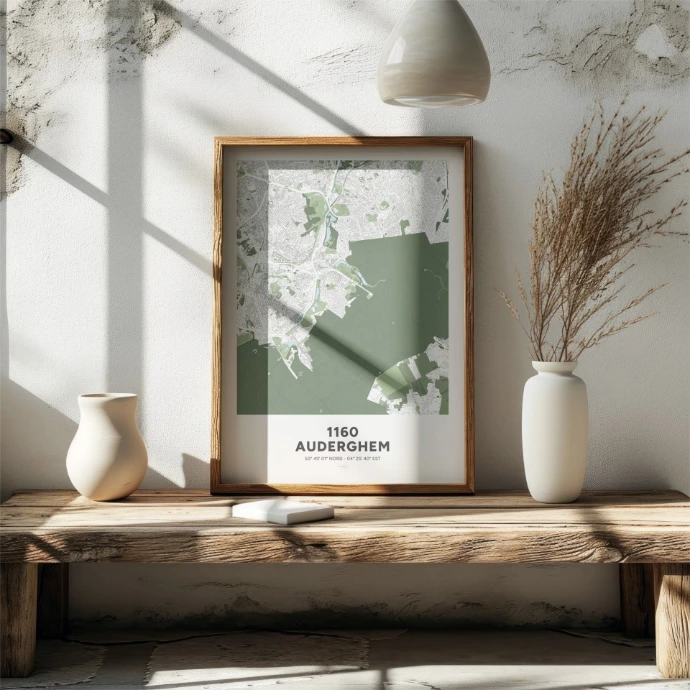 Poster avec la carte déco de la commune de Auderghem.