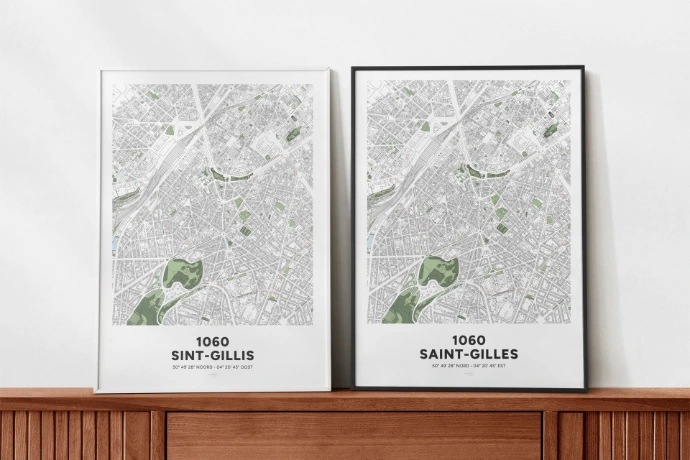 Poster déco avec la carte de Saint-Gilles.
