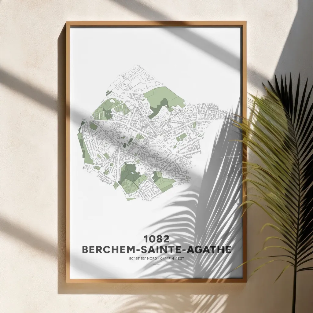 affiche-poster-carte-personnalise-berchem-sainte-agathe.webp