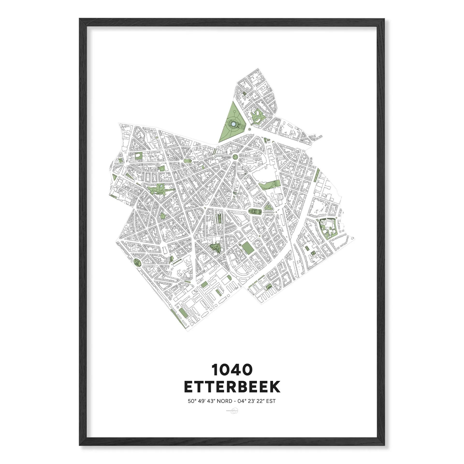 Map of Etterbeek 1040 – Minimalist Poster