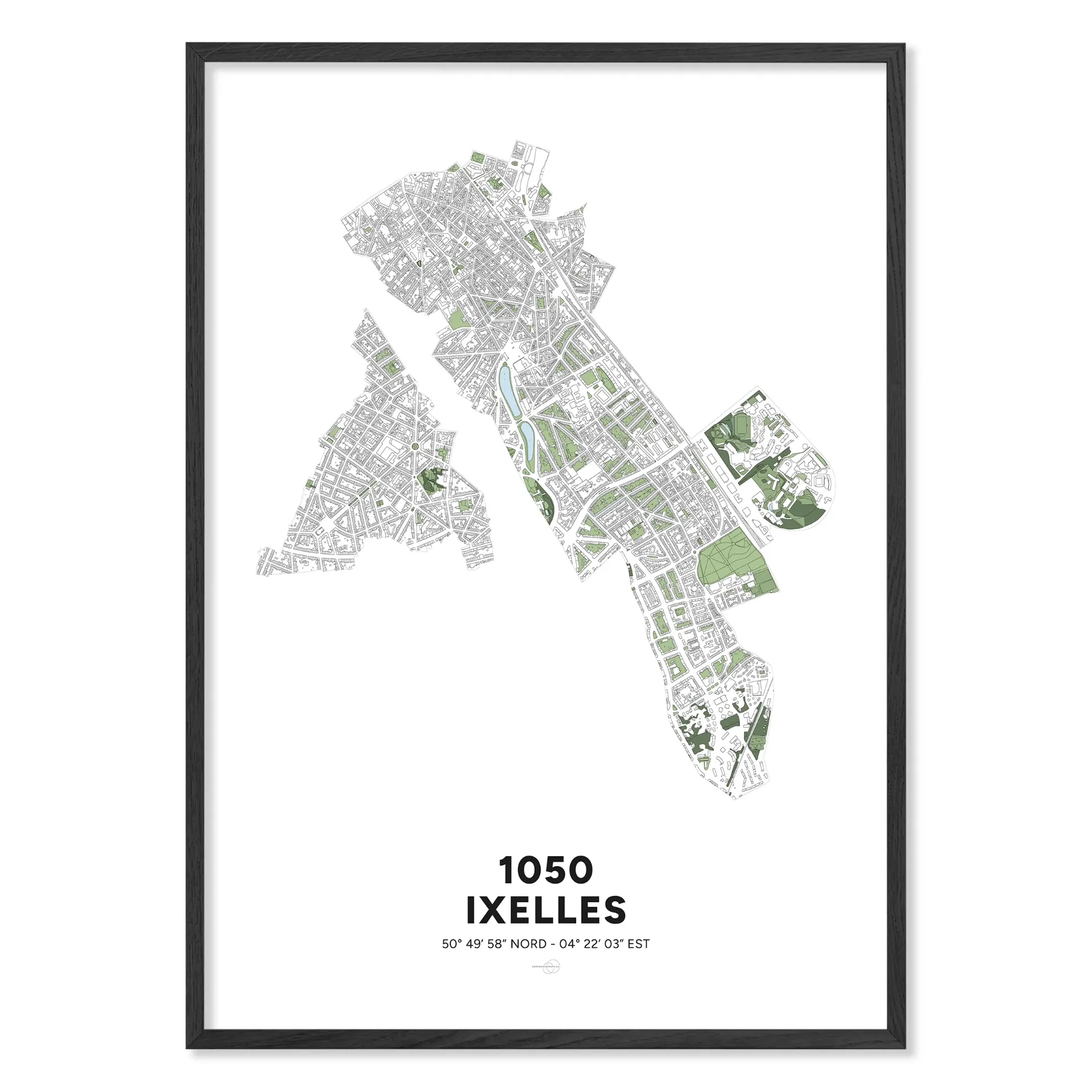 Kaart van Elsene 1050 – Minimalistische poster