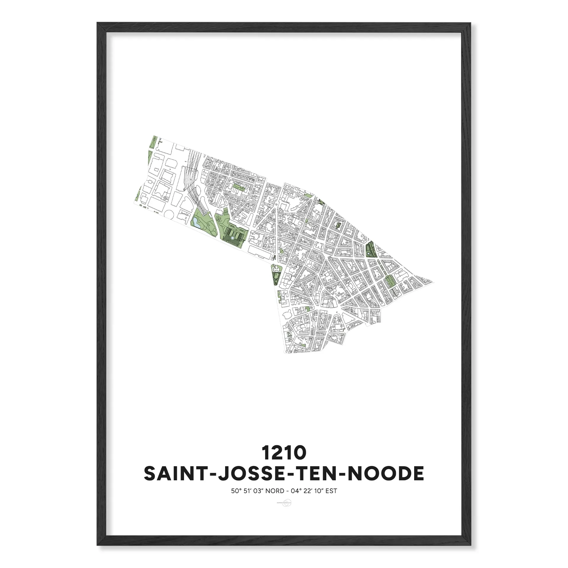 Kaart van Sint-Joost 1210 – Minimalistische poster