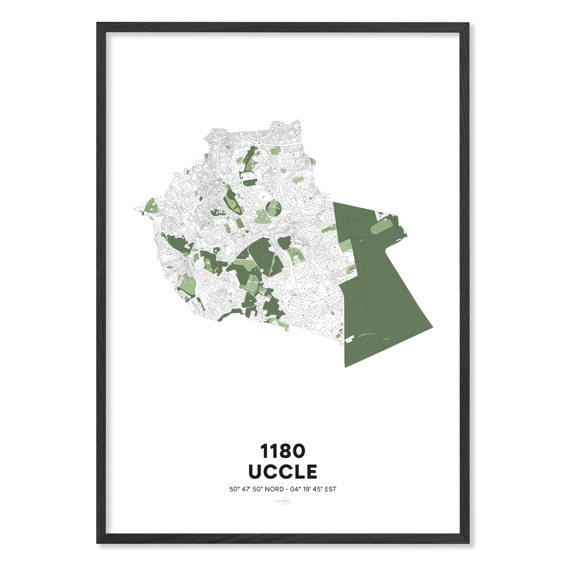 Map of Uccle 1180 – Minimalist Poster