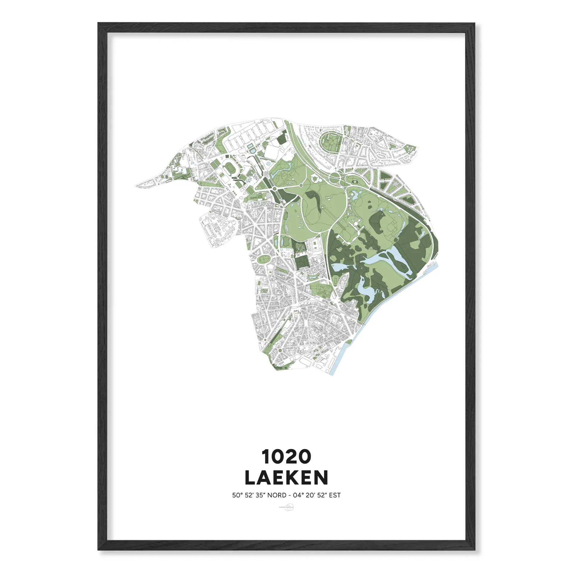 Kaart van Laken 1020 – Minimalistische poster