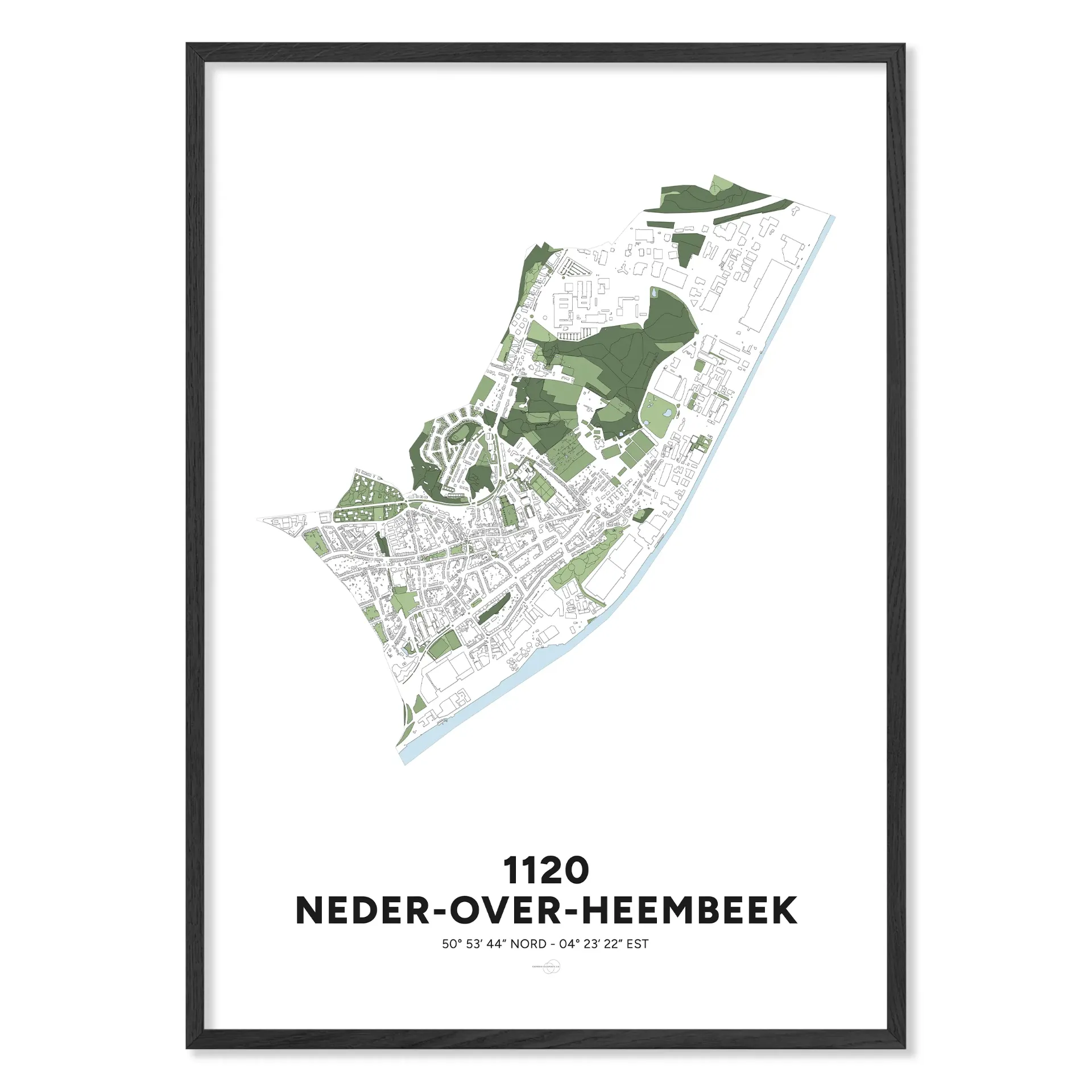 Map of Neder-Over-Heembeek 1120 – Minimalist Poster