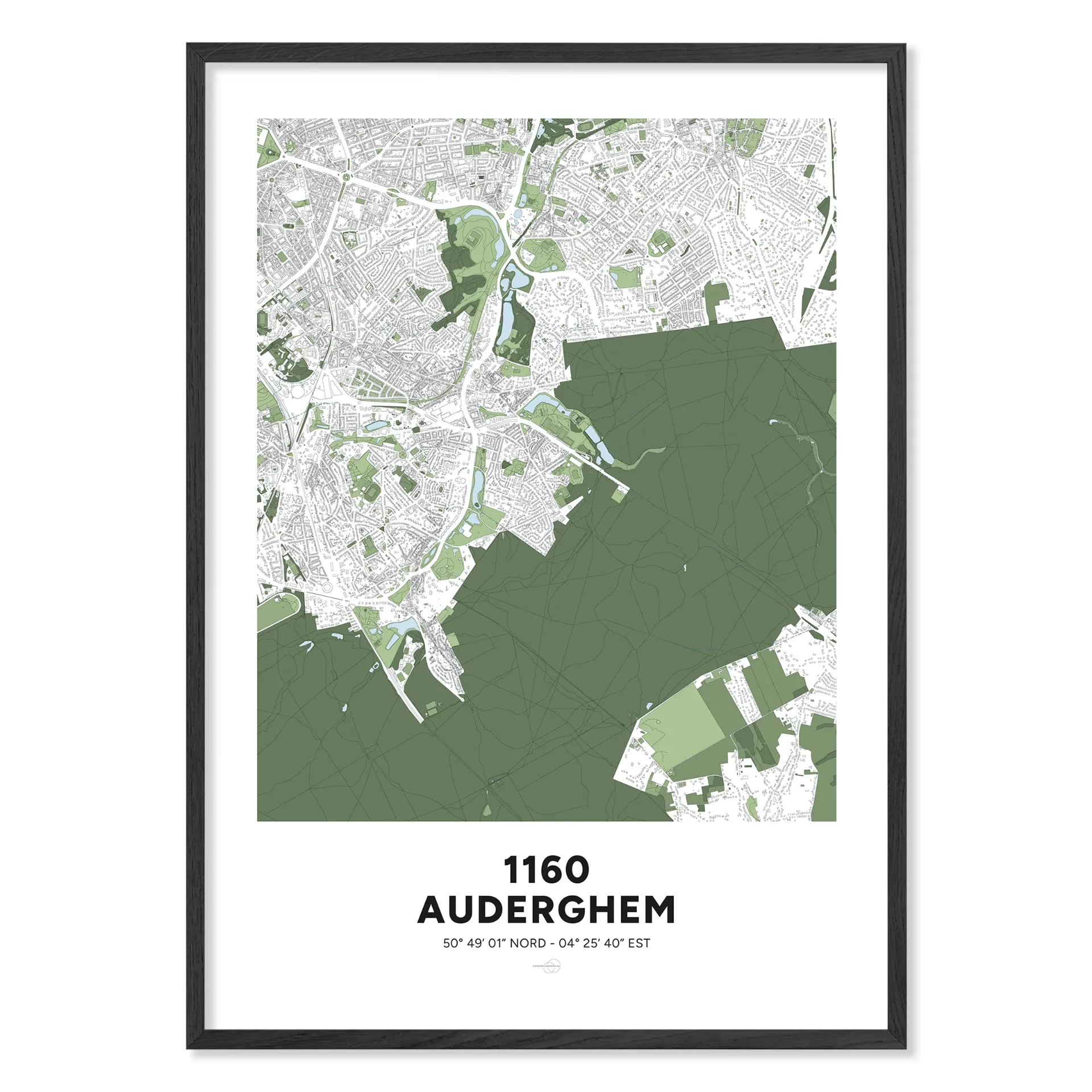 Kaart van Oudergem 1160 – Klassieke poster