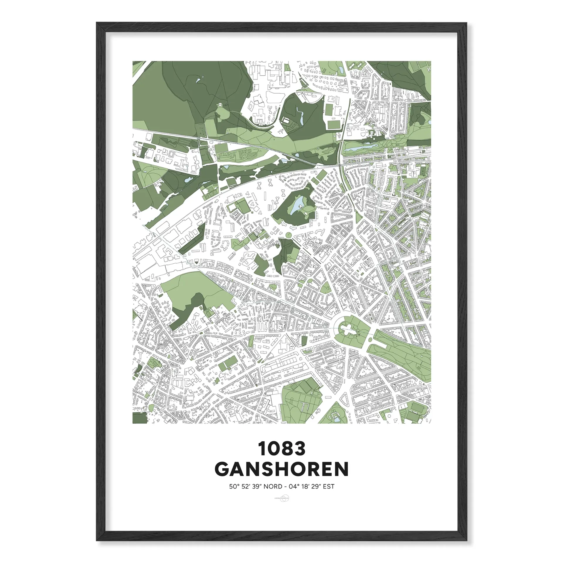 Kaart van Ganshoren 1083 – Klassieke poster