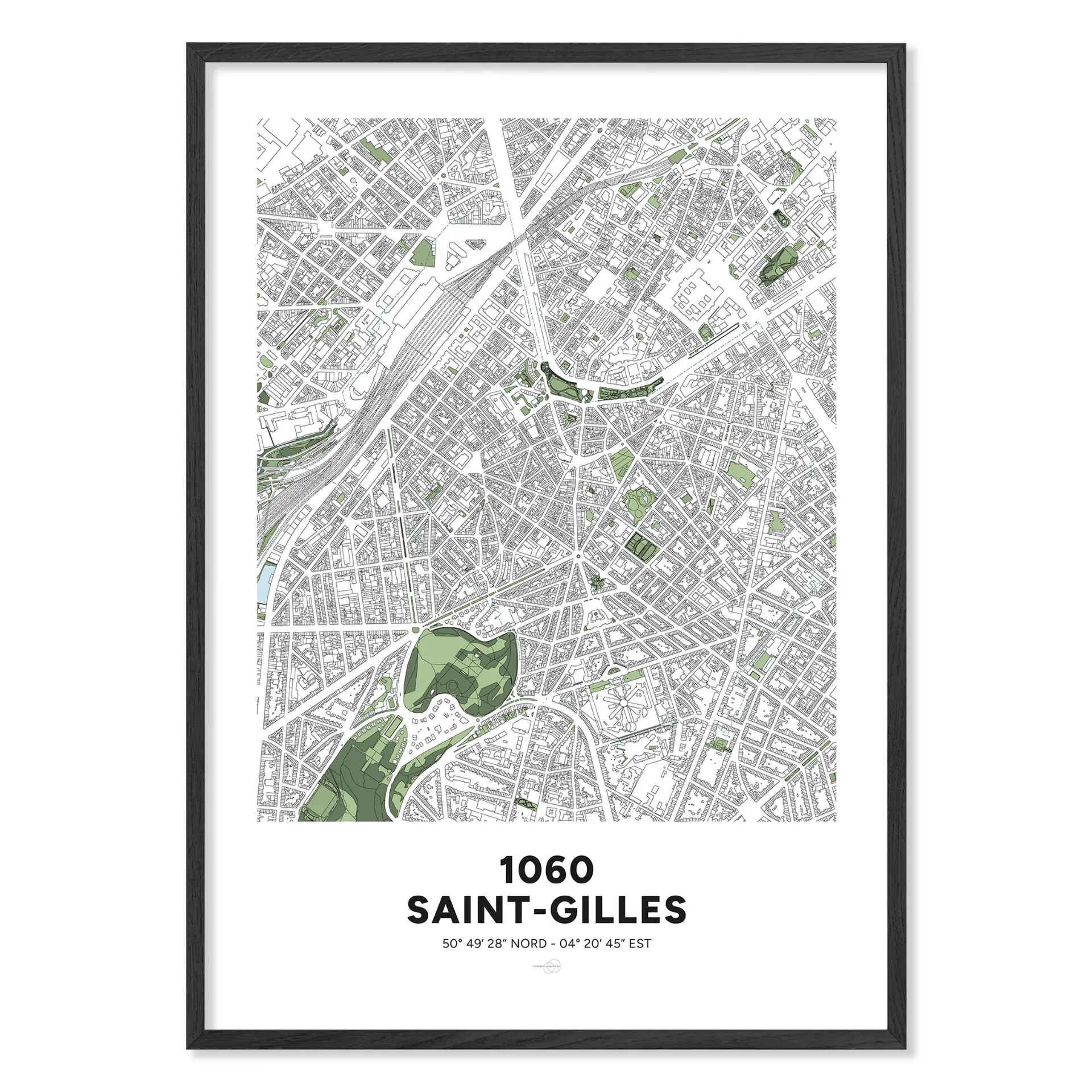 Map of Saint-Gilles 1060 – Classic Poster (A3 Format - 29,7x42cm, French, Without customization, Without customization)