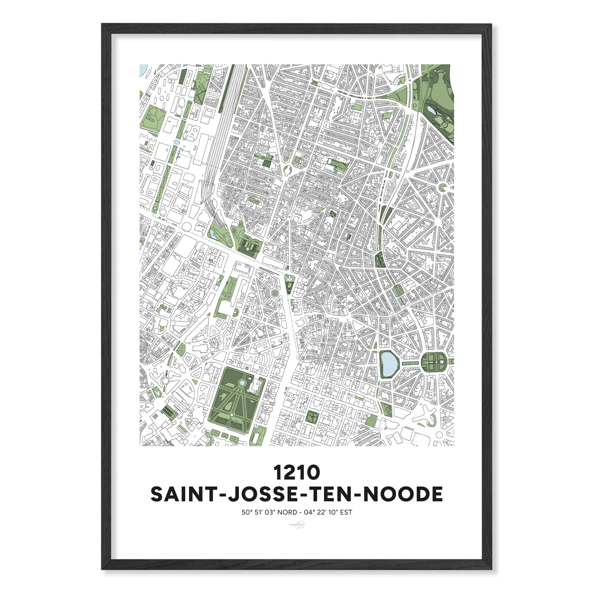 Kaart van Sint-Joost 1210 – Klassieke poster (Formaat A3 - 29,7x42cm, Frans, Zonder personalisatie, Zonder personalisatie)