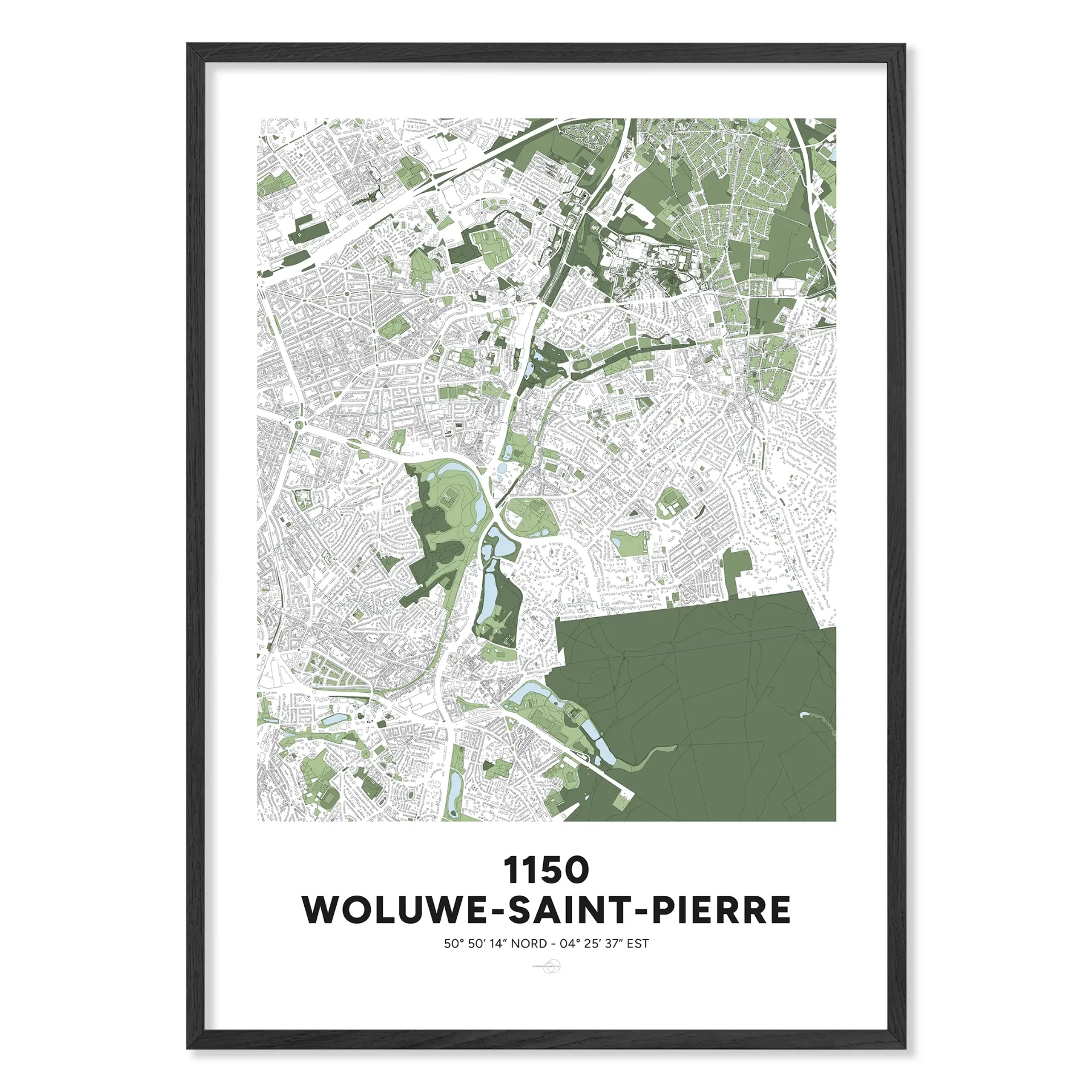 Carte de Woluwe-Saint-Pierre 1150 – Poster Classique