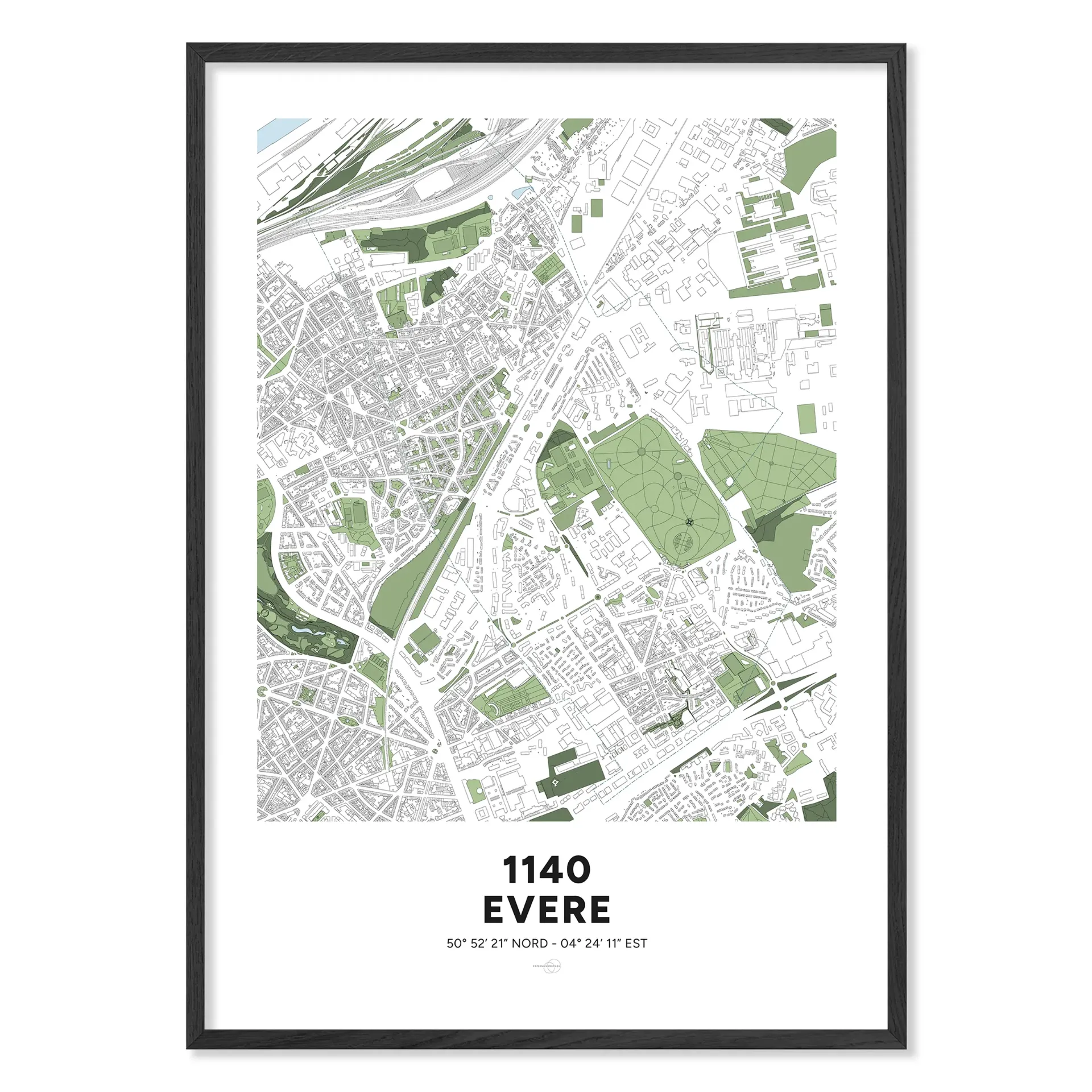 Carte d’Evere 1140 – Poster Classique (Format A3 - 29,7x42cm, Français, Sans personnalisation, Sans personnalisation)