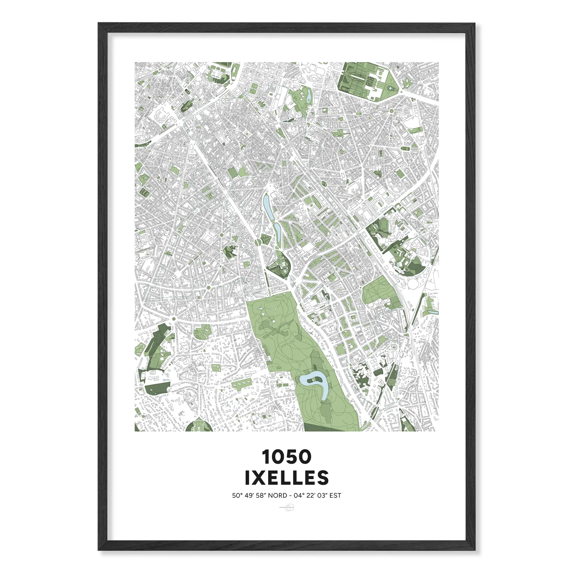 Map of Ixelles 1050 – Classic Poster (A3 Format - 29,7x42cm, French, Without customization, Without customization)