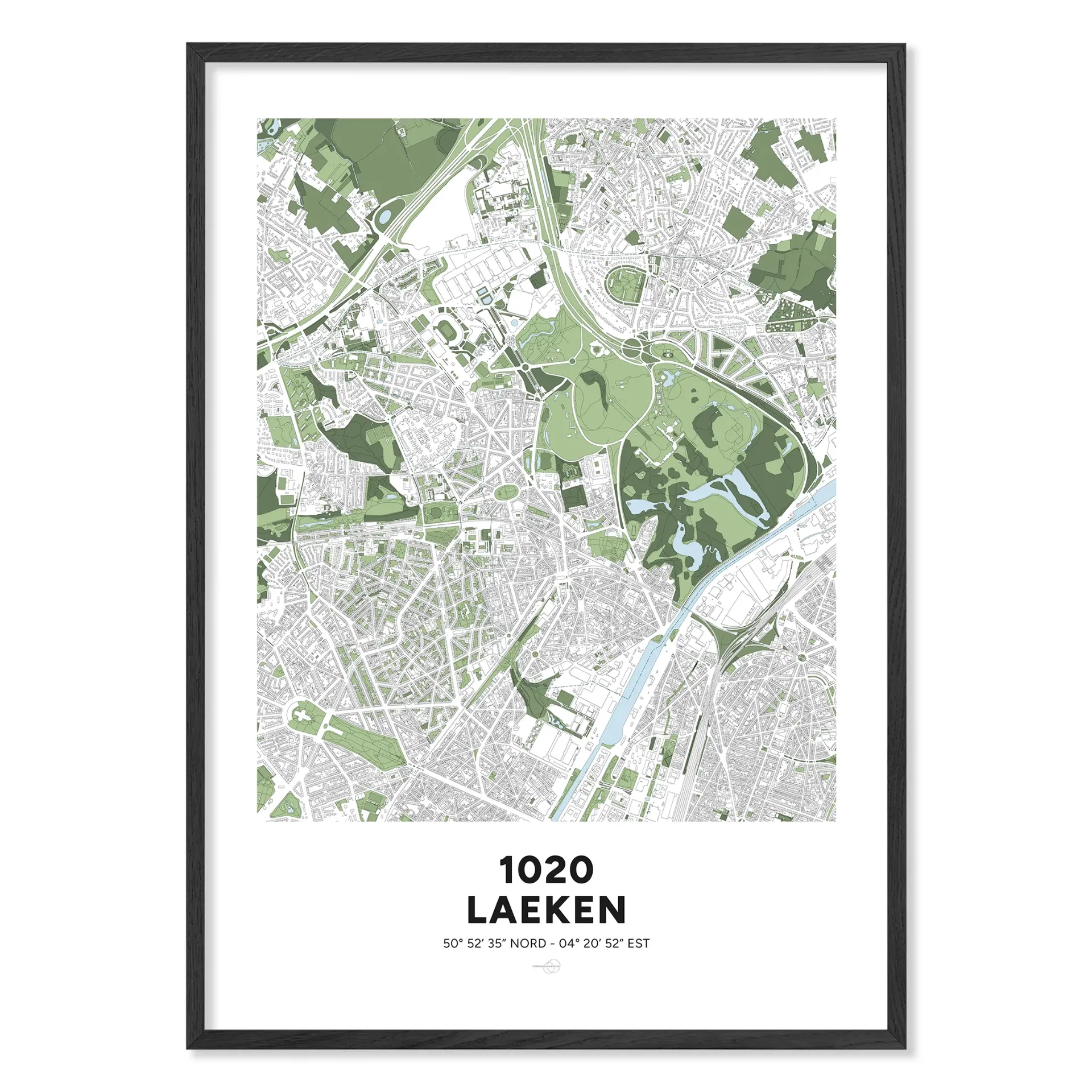 Carte de Laeken 1020 – Poster Classique (Format A3 - 29,7x42cm, Français, Sans personnalisation, Sans personnalisation)